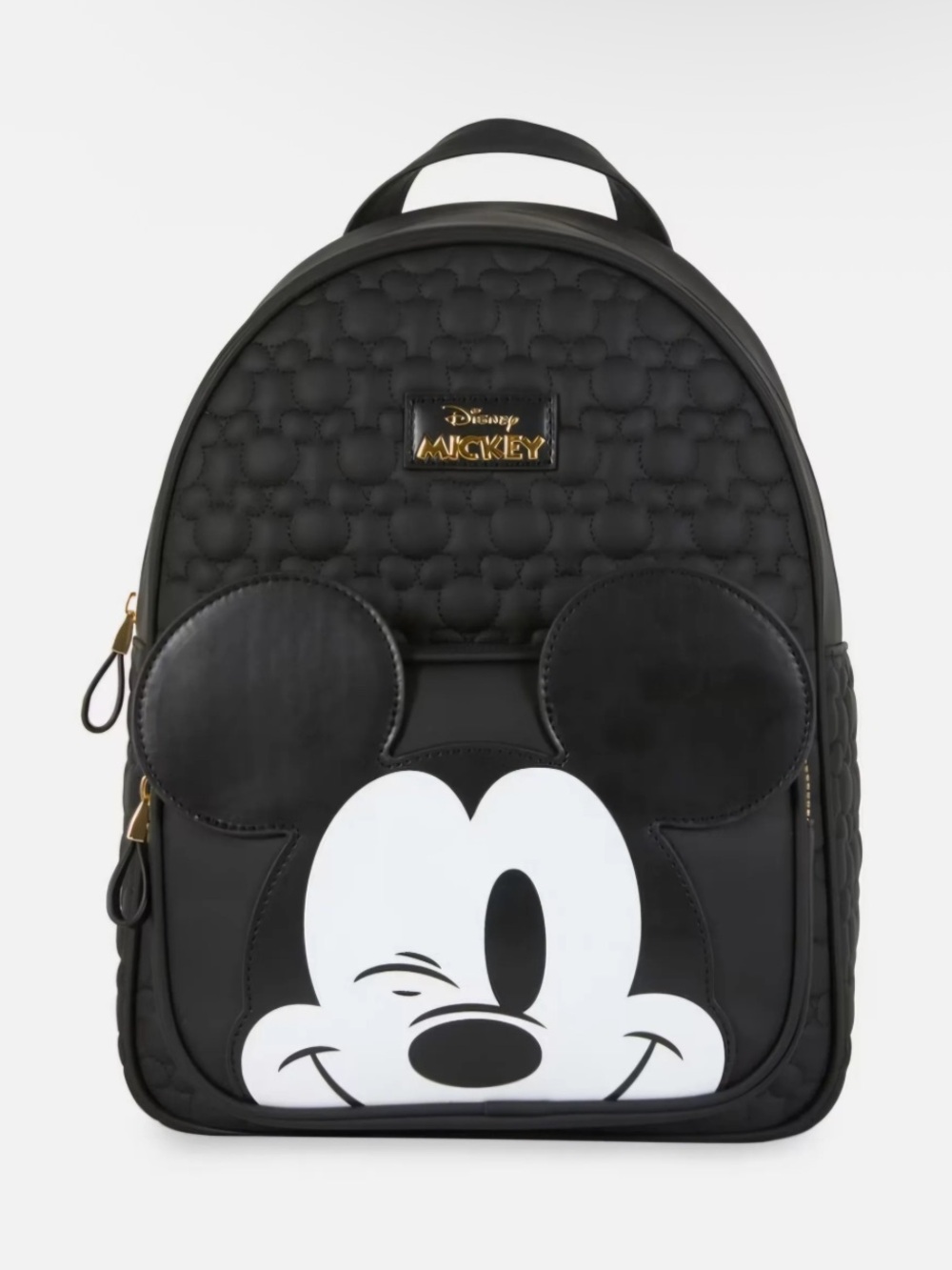 Disney Winking Mickey Faux Leather 3D Ears Embossed Backpack *Primark*- NWT